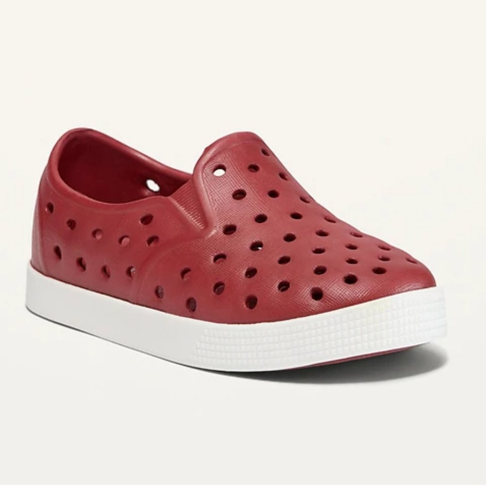 Old Navy Perforated Vinyl Slip-On Sneakers - Red